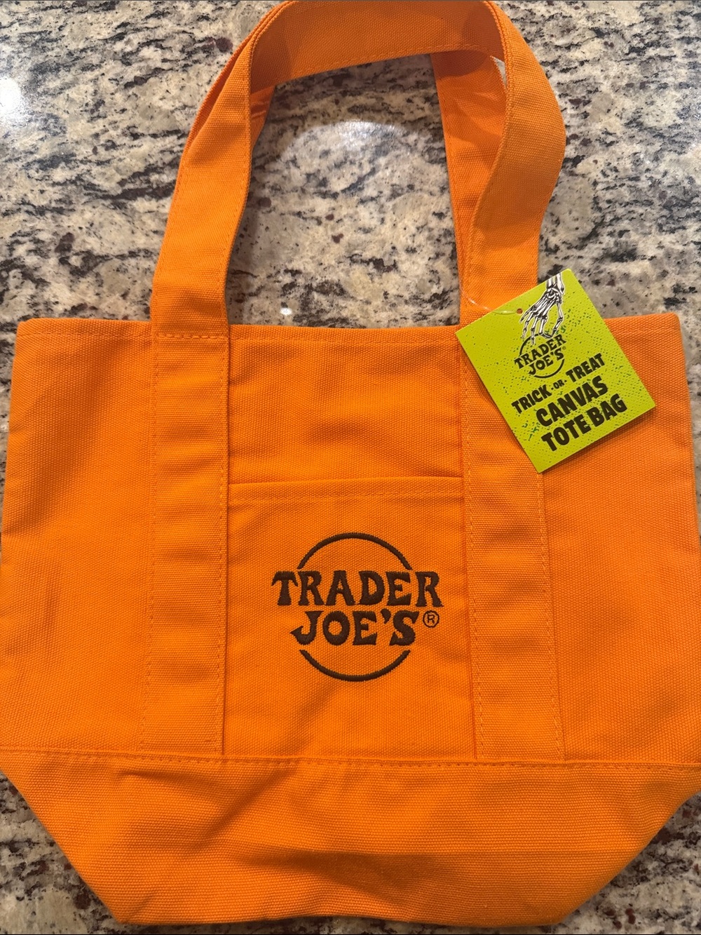 Trader Joe's Orange Canvas Mini Tote Bag